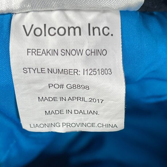 Volcom True To This Freakin Snow Chino Pants Boys L 12Y Gray Pockets Zip Fly - Picture 11 of 14